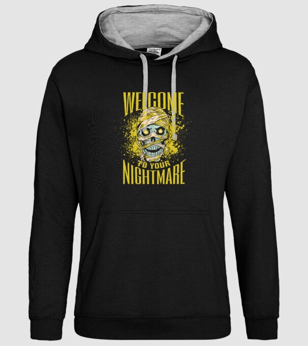 Welcome to your Nightmare Halloween minta fekete pólón
