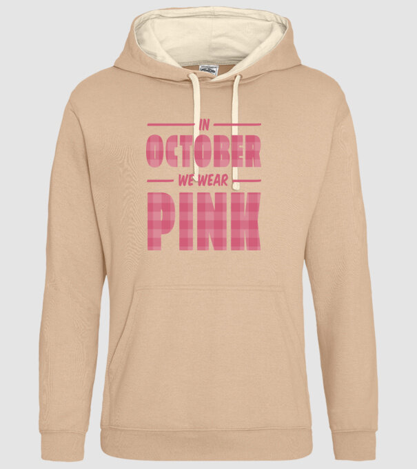 Pink October Mellrák minta homokszín pólón