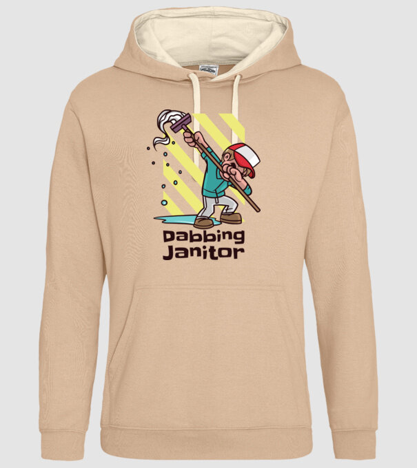 Takarító DAB minta homokszín pólón