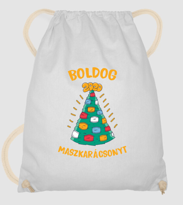 Boldog Maszkarácsonyt 2020 minta fehér pólón