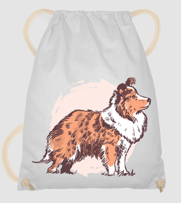 Collie kutya minta fehér pólón