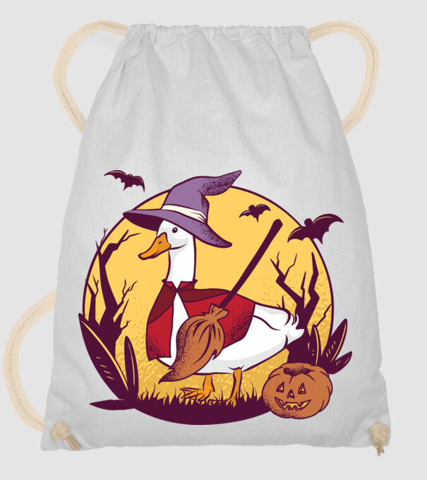 Halloween Liba minta fehér pólón