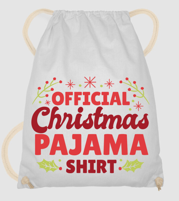 Karácsonyi Pijama minta fehér pólón