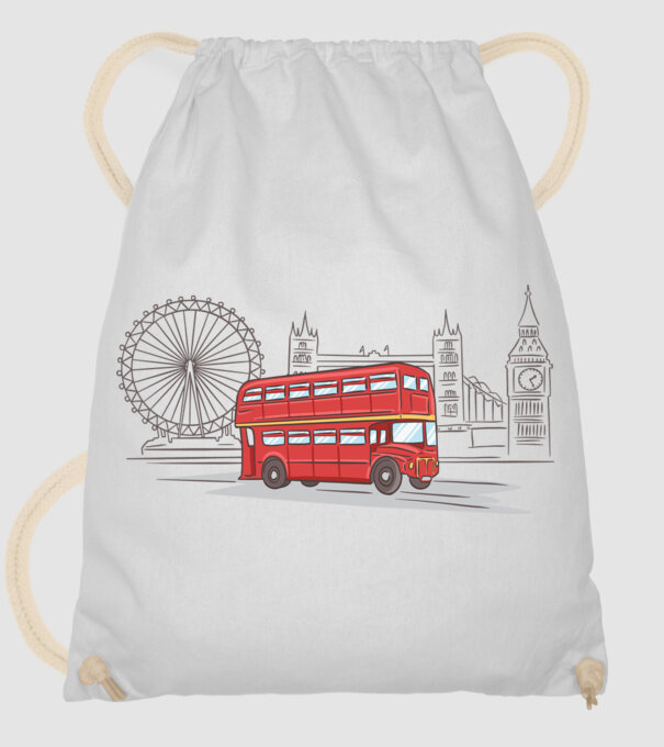 London Bus minta fehér pólón