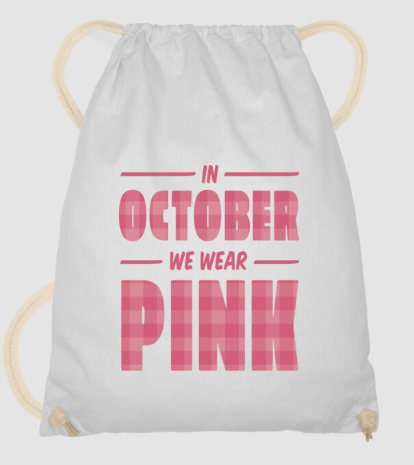 Pink October Mellrák minta fehér pólón