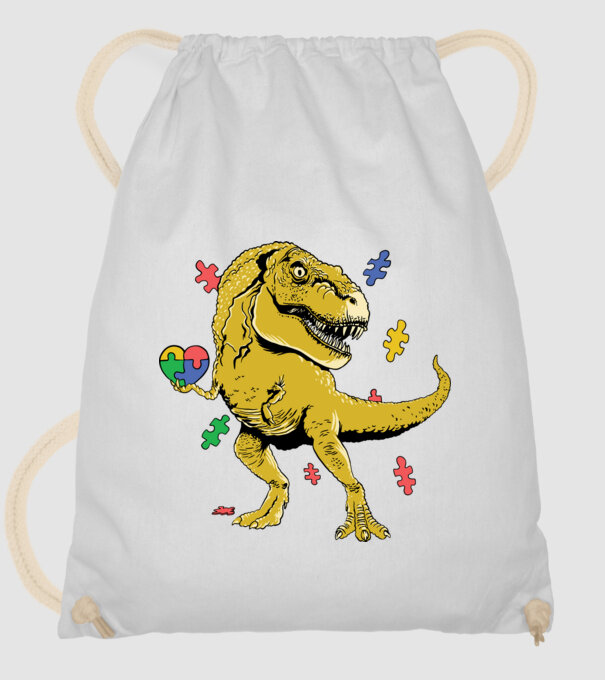 Trex Puzzle szívvel minta fehér pólón