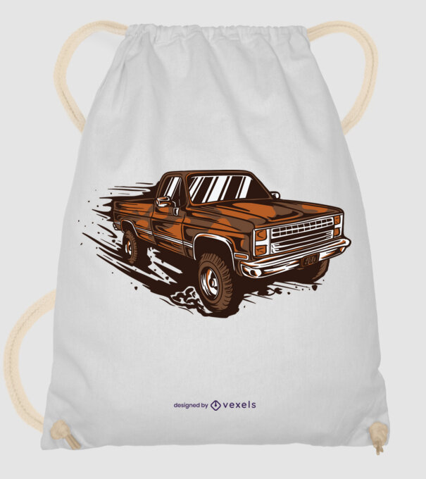Truck minta fehér pólón