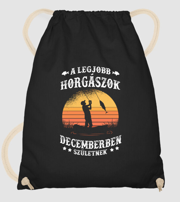 A legjobb Horgászok Decemberben születnek minta fekete pólón