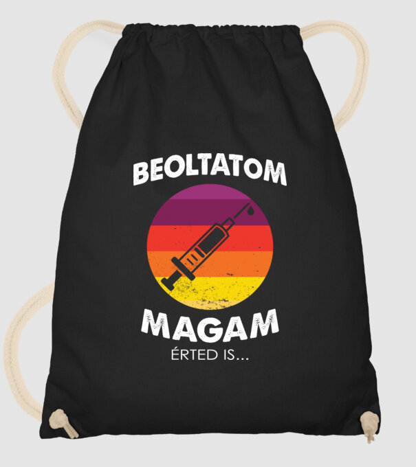 Beoltatom magam, Érted is... minta fekete pólón