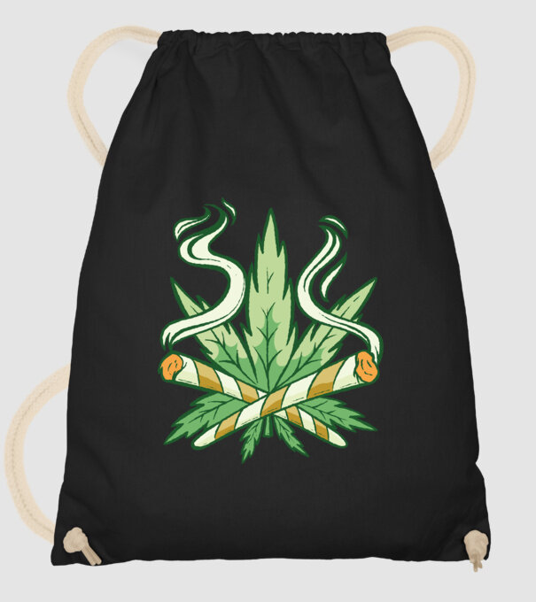 Cannabis Marijuana minta fekete pólón