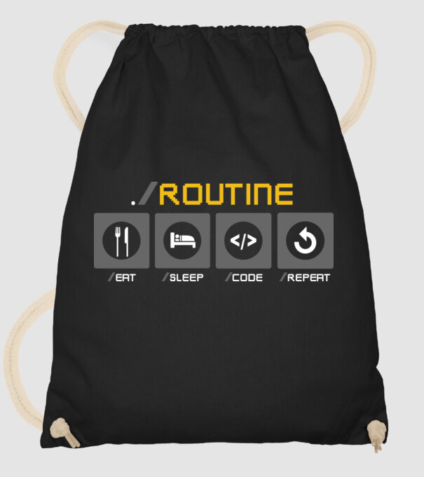 Eat sleep code repeat - Fejlesztő napi rutin minta fekete pólón