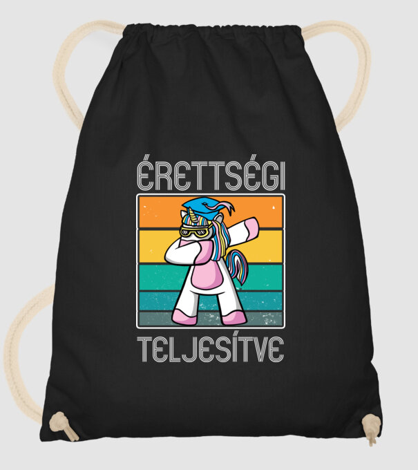 Érettségi teljesítve unikornis minta fekete pólón