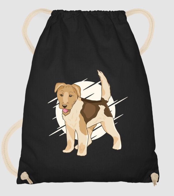 Fox Terrier minta fekete pólón