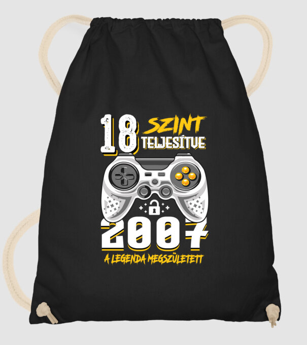 GAMER szint teljesítve 18. 2007 minta fekete pólón