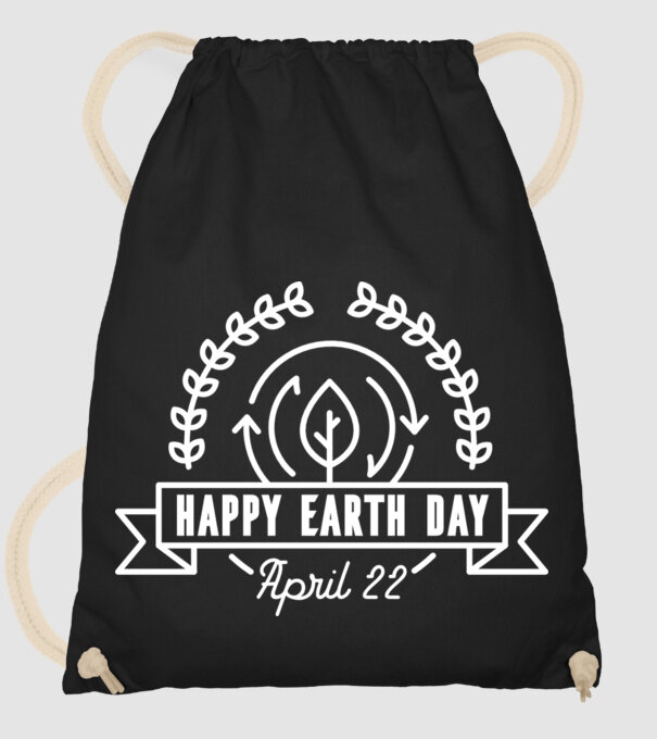 Happy Earth Day - Föld napja minta fekete pólón