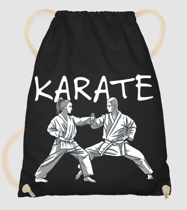 Karate minta fekete pólón