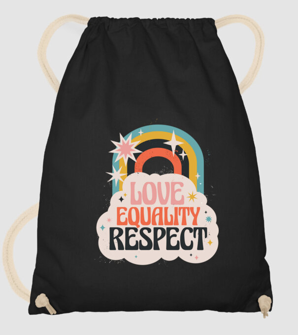Love equality respect minta fekete pólón
