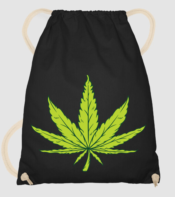 Marijuana levél minta fekete pólón