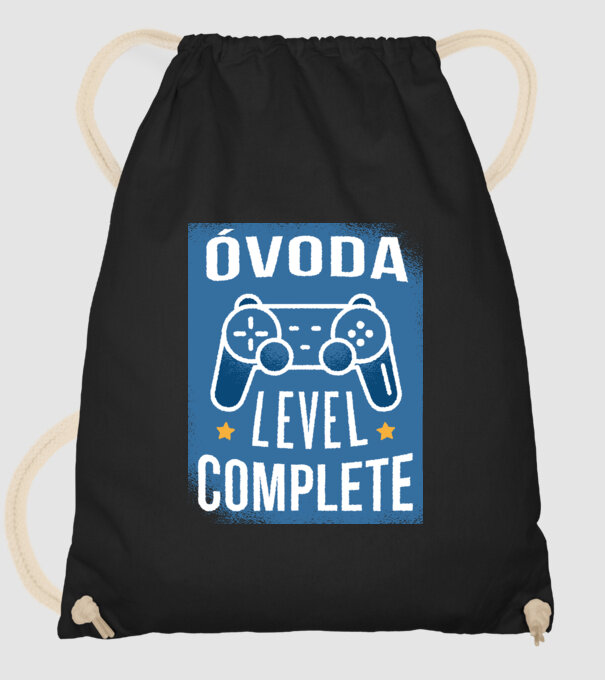 Óvoda level completed minta fekete pólón