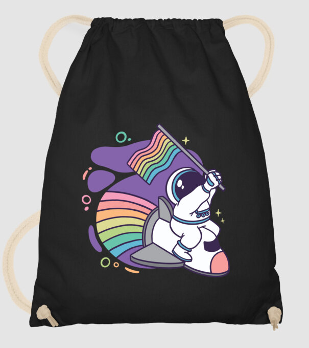 Pride űrhajós minta fekete pólón