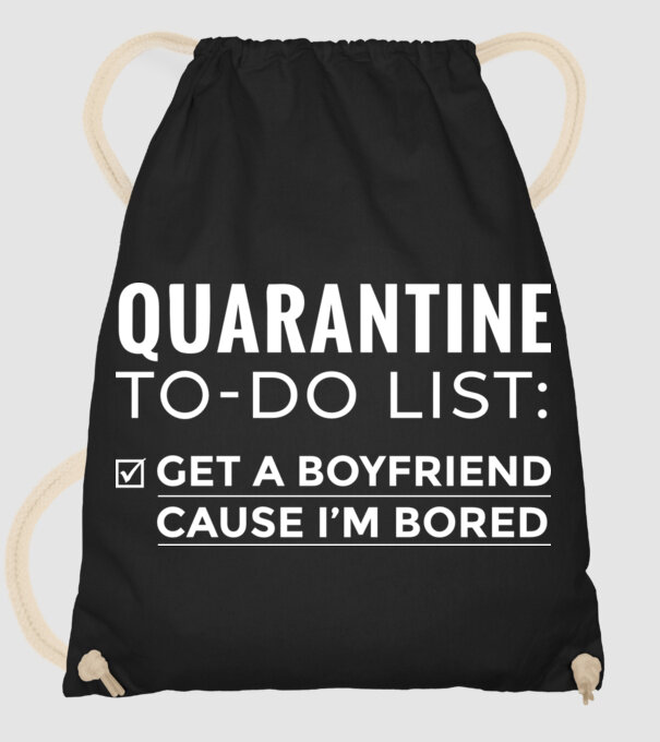 Quarantine to do list minta fekete pólón