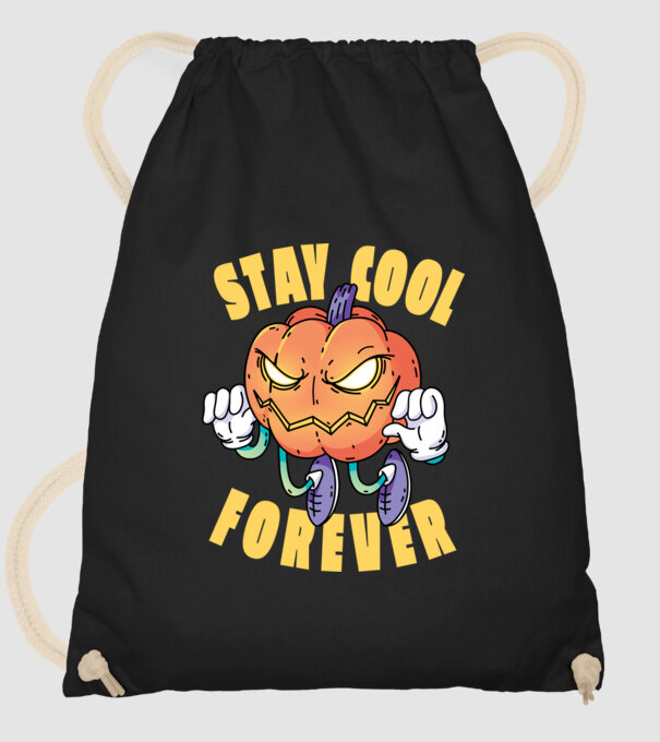 Stay Cool Forever Halloween Tök minta fekete pólón