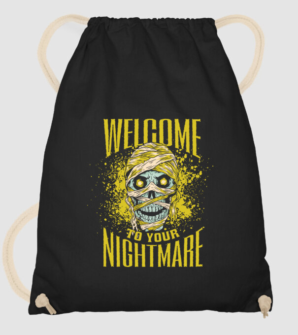 Welcome to your Nightmare Halloween minta fekete pólón