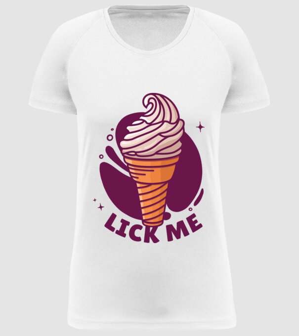 Lick Me minta fehér pólón