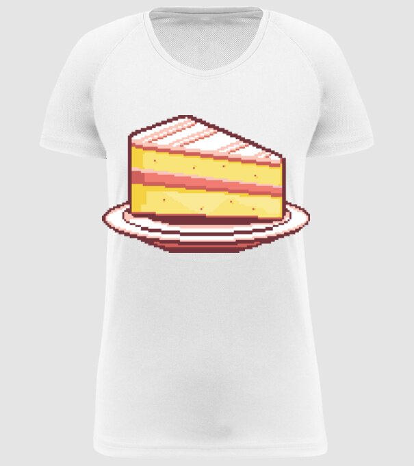 Pixel torta minta fehér pólón