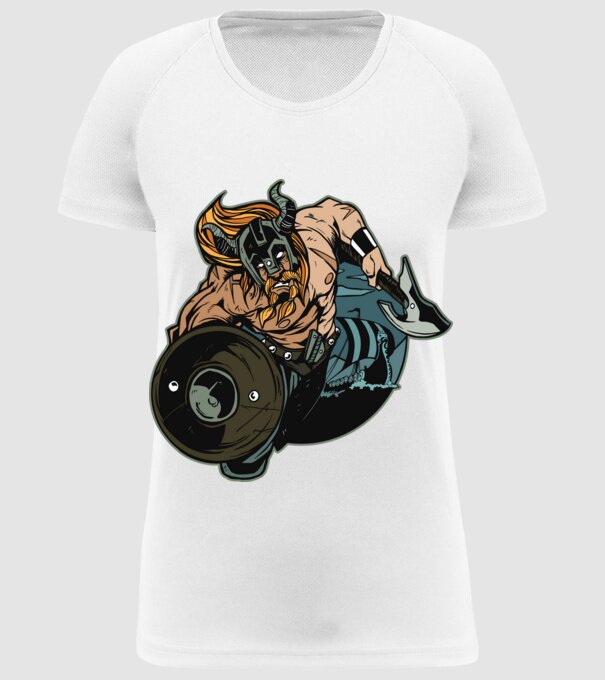 Viking támadás minta fehér pólón