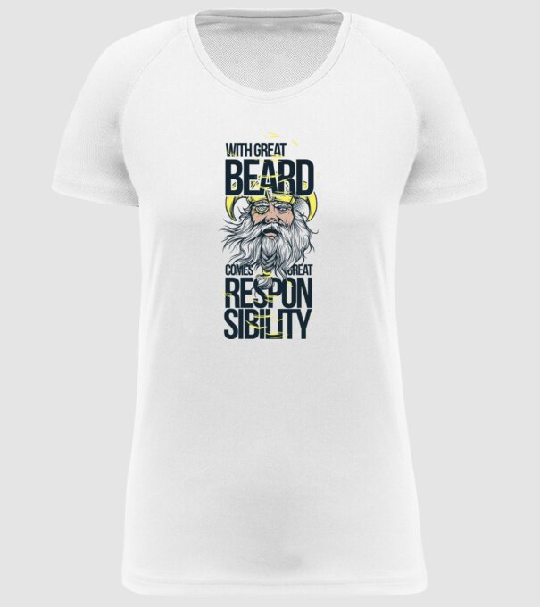 With great beard comes great responsibility minta fehér pólón