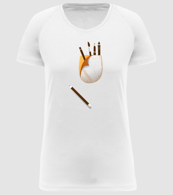 Zseb Designer minta fehér pólón