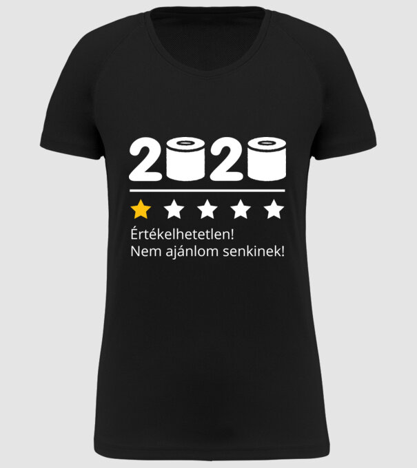 2020 komment - értékelhetetlen minta fekete pólón