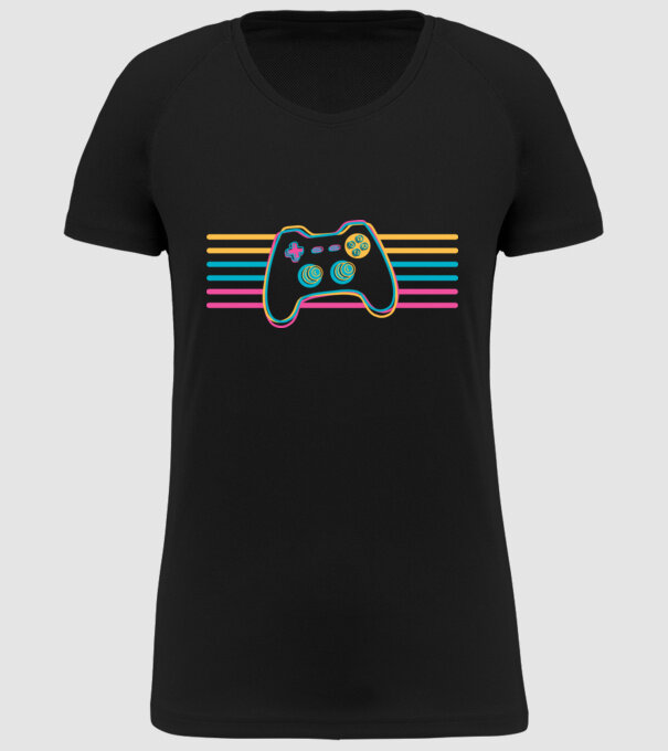 Retro Gamer Kontroller minta fekete pólón