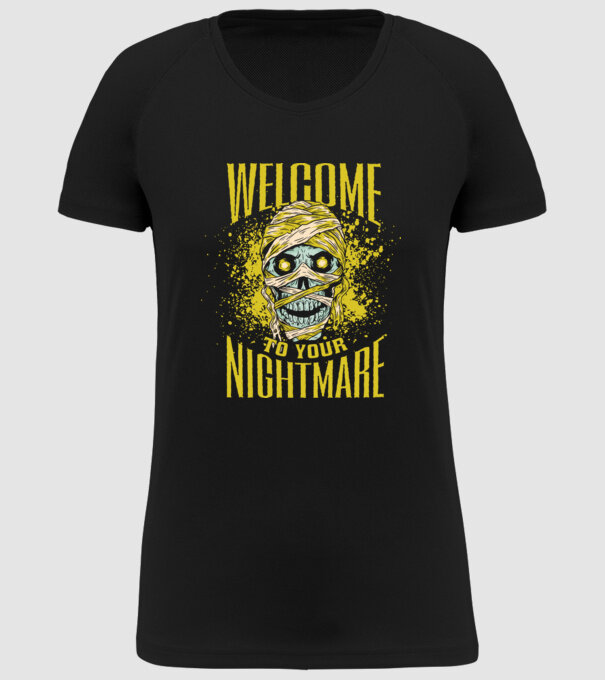 Welcome to your Nightmare Halloween minta fekete pólón