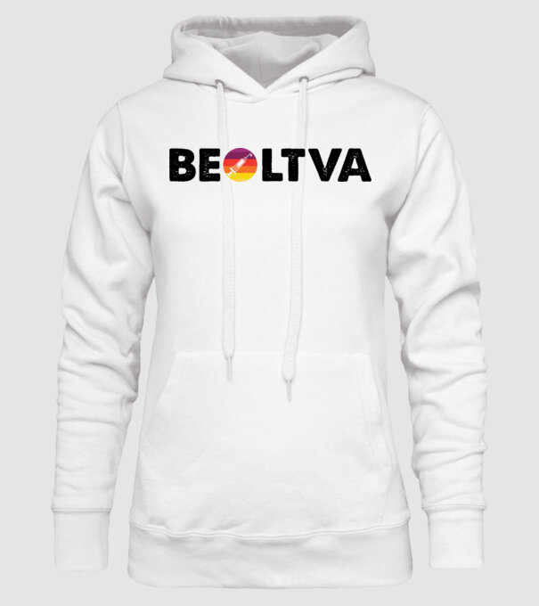Beoltva Retro minta fehér pólón