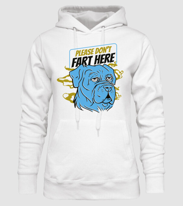 Dont fart dog minta fehér pólón