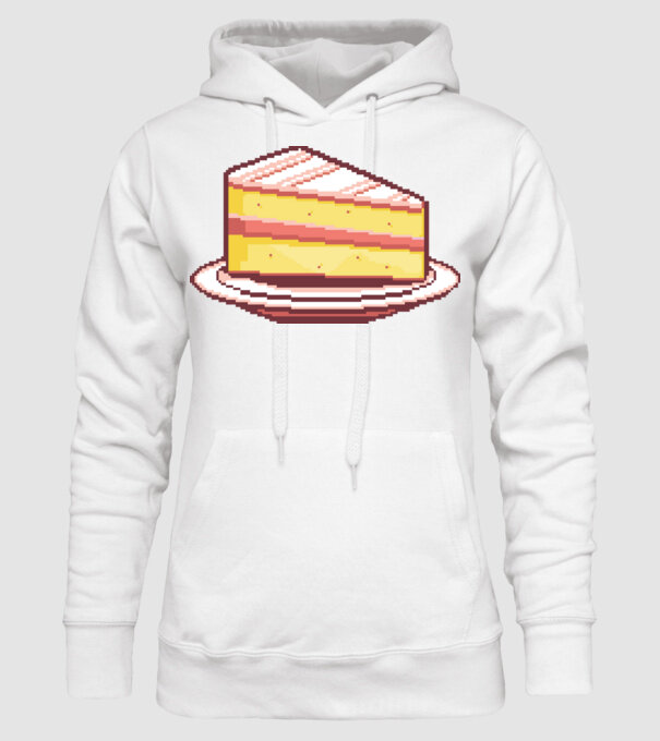 Pixel torta minta fehér pólón