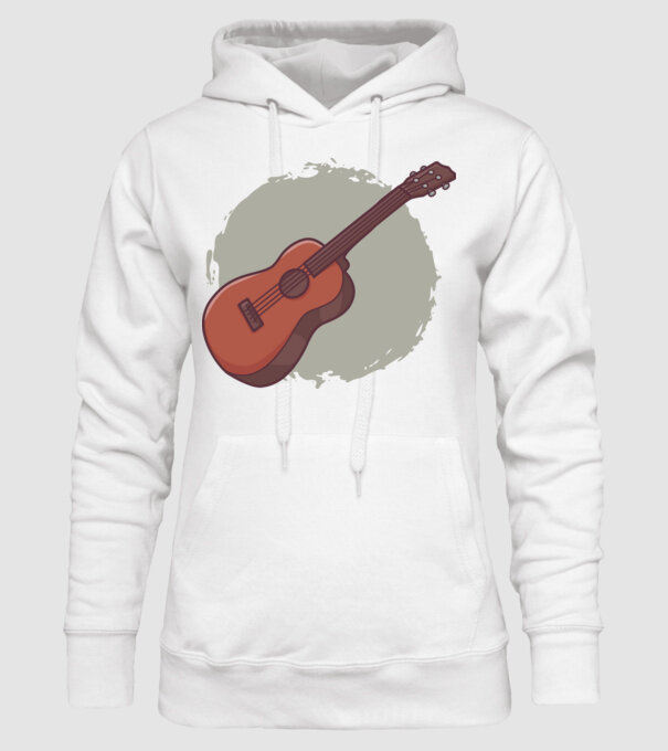 Ukulele minta fehér pólón