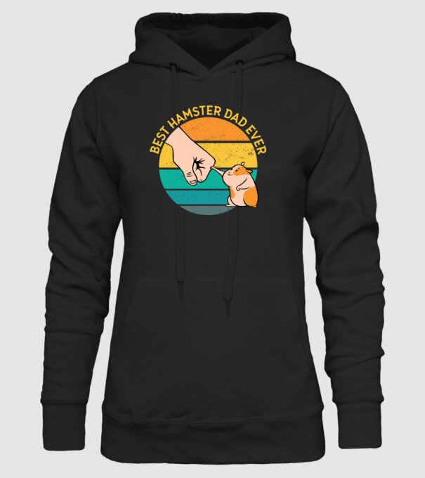 Best Hamster Dad Ever - Legjobb Hörcsögös Apa minta fekete pólón