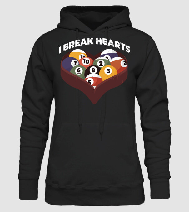 I break hearts - Biliárd minta fekete pólón