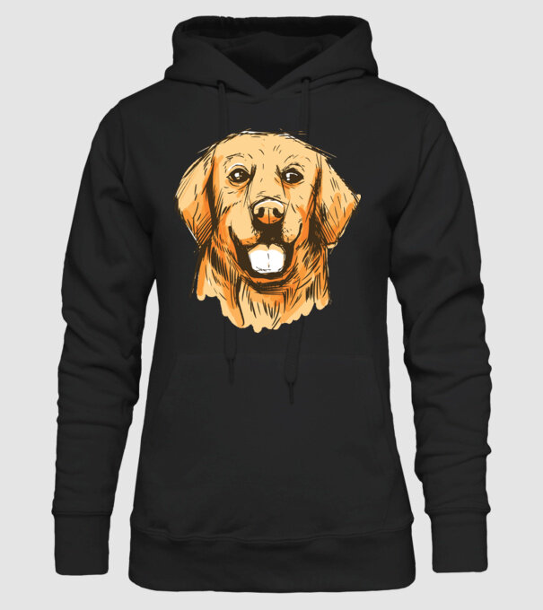 Golden retriever minta fekete pólón