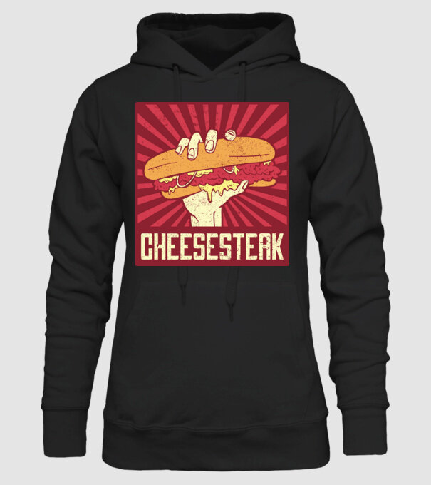 Sajt steak minta fekete pólón