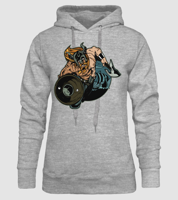 Viking támadás minta szürke pólón
