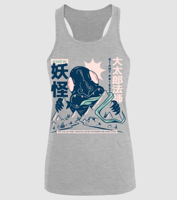 Daidarabotchi Yokai minta szürke pólón