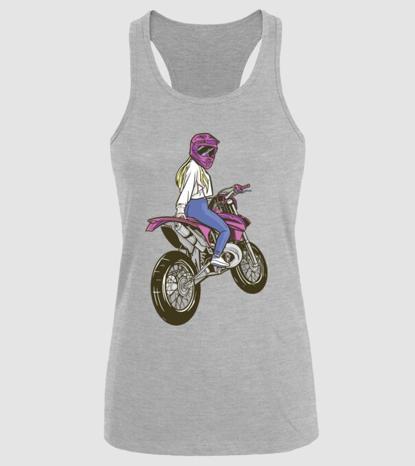 Motocross minta szürke pólón