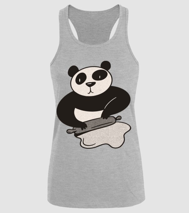 Tészta gyúró panda minta szürke pólón