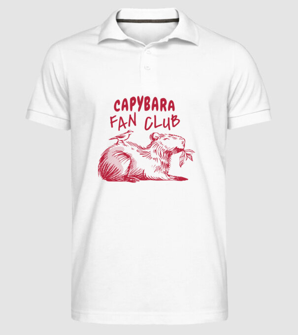 Capybara fan club minta fehér pólón