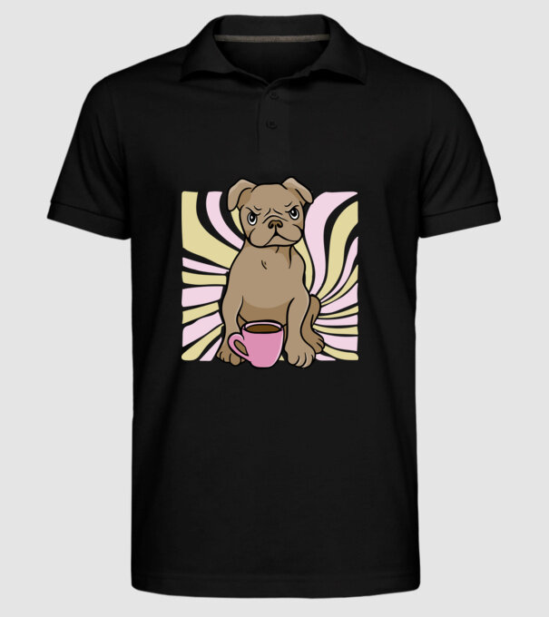Grumpy Bulldog minta fekete pólón