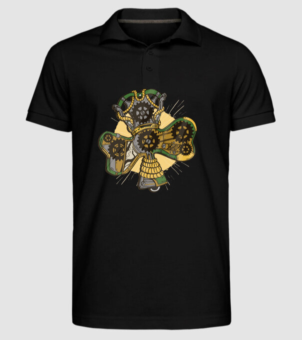 Steampunk lóhere minta fekete pólón